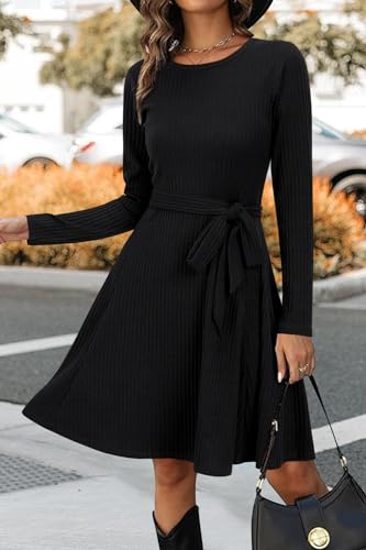 41Inv-5MKJL.jpg Women's Long Sleeve Fall Teacher Dresses 2025 Work Casual Knit Pockets Winter Sweater Dress Trendy
