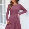 41JML5gPQ7L.jpg Women's Long Sleeve Fall Teacher Dresses 2025 Work Casual Knit Pockets Winter Sweater Dress Trendy