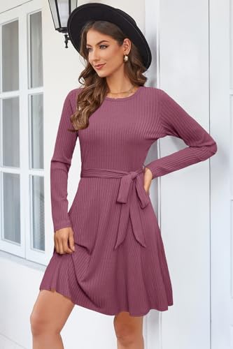 41JML5gPQ7L.jpg Women's Long Sleeve Fall Teacher Dresses 2025 Work Casual Knit Pockets Winter Sweater Dress Trendy