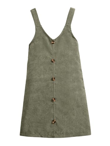 41JQsXRXKcL.jpg Girl's Button Front V Neck Overall Dress Sleeveless Corduroy Pinafore Dresses