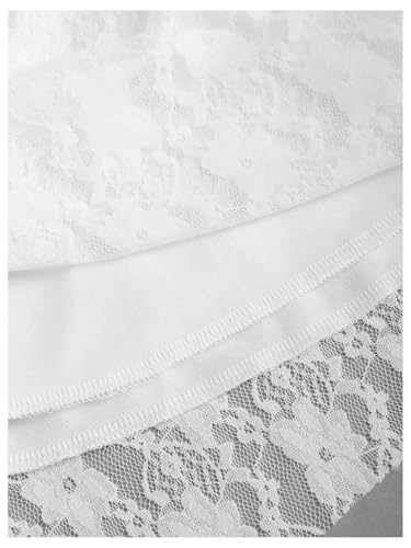 Women's Flowy Drawstring Lace Mini Skirt Ruched Asymmetrical Ruffle Y2k Raved Short Skirts