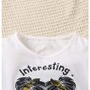 41LcMSGGAFL.jpg Girl's 2 Piece Outfits Letter Graphic Print Short Sleeve T-Shirt and Camo Print Cargo Skirt Set