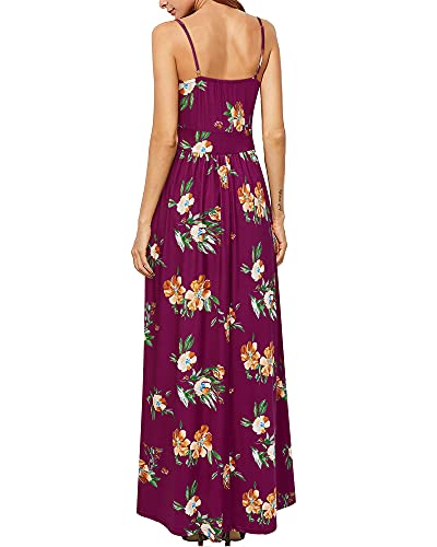 Women Summer 2025 Maxi Dress Vacation Floral Spaghetti Strap Spring Casual Boho Split Beach Long Flowy Sundress