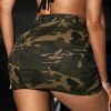 41LvSSGsW3L.jpg Women's Camo Print High Waist Pocket Stretch Mini Bodycon Skirt