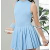 41MRzRzvABL.jpg Girl's Tennis Dress Sleeveless Pleated Workout Athletic Golf Dresses with Shorts Pockets