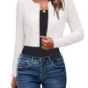 41NWGA38xL.jpg Newshows Cropped Cardigan Sweaters for Women 2025 Crew Neck Button Down Open Front Knit Bolero Shrugs