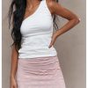 Women's Striped Bodycon Mini Skirt Athletic Workout Skorts Shorts