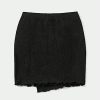 Women's Cover Up Wrap Skirt High Waisted Knot Side Asymmetrical Wrap Skirt Split Lettuce Trim Beach Mini Skirt