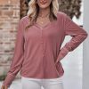 41OzNdeRjSL.jpg Women's Velvet Smocked Dressy Casual Fall Outfits Long Sleeve Button Down Shirts Business Work Tops Trendy