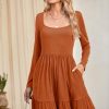 Long Sleeve Casual Womens Fall Dresses Modest Church Teacher Work Babydoll Boho Sundress 2025 with Pockets