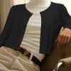 41RKwiSBPXL.jpg Newshows Cropped Cardigan Sweaters for Women 2025 Crew Neck Button Down Open Front Knit Bolero Shrugs