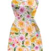 41ScjkOoKYL.jpg Women's Floral Strapless Bodycon Mini Dress Sleeveless Summer Beach Tube Dresses