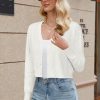 Womens 2025 Fall Cropped Cardigan Fashion Knit Bolero Shrug Long Sleeve V Neck Business Casual Sweater