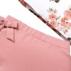 41TGBQ3dHiL.jpg Girl's 2 Piece Floral Print Tank & Skirt Set Ruffle Sleeve Tanks and Wrap Front Skirts Summer Outfits