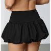 Women's High Waist Ruffle Hem Bubble Mini Skirt A Line Flared Cute Skirts Streetwear