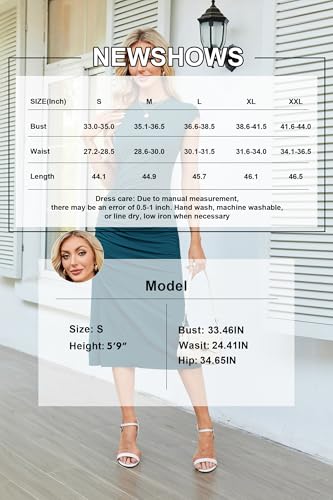 41VJRRmSUEL.jpg Women 2025 Summer Casual Bodycon Long Midi Ruched Side Slit Cap Sleeve Crew Neck Slim Fit Vacation Dress