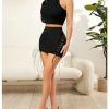 41VpOOKbosL.jpg Women's High Waisted Lace Up Mini Skirt Stretch Knitted Bodycon Skirts