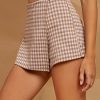 41Vu5dKZiUL.jpg Women's Plaid High Waisted Asymmetrical Vintage Skirt Casual Shorts Skort