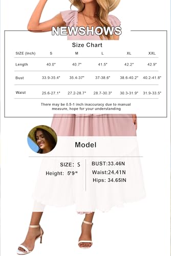 Women's 2025 Summer Wedding Guest Dress Ruffle Sleeve Smocked Square Neck Long Flowy Tiered Maxi Sundress
