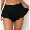 Women's Ruffle Hem Mini Swim Skirt Summer Low Rise Bikini Bottom