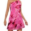 Women's Tie Dye One Shoulder Sleeveless Dress Draped Backless Mini Dresses