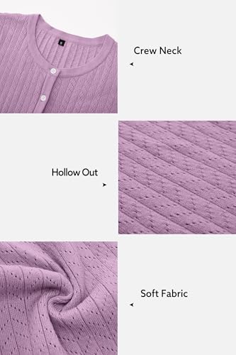 41X7G0kPaPL.jpg Womens Cropped Cardigan Sweaters 2025 Summer Lightweight Short Sleeve Bolero Shrug Hollow Out Button Down Tops