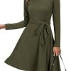 41YmnCAIKNL.jpg Women's Long Sleeve Fall Teacher Dresses 2025 Work Casual Knit Pockets Winter Sweater Dress Trendy