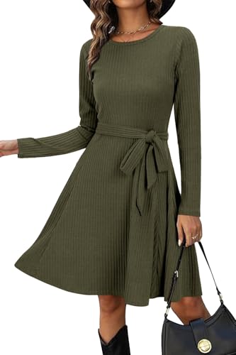 41YmnCAIKNL.jpg Women's Long Sleeve Fall Teacher Dresses 2025 Work Casual Knit Pockets Winter Sweater Dress Trendy