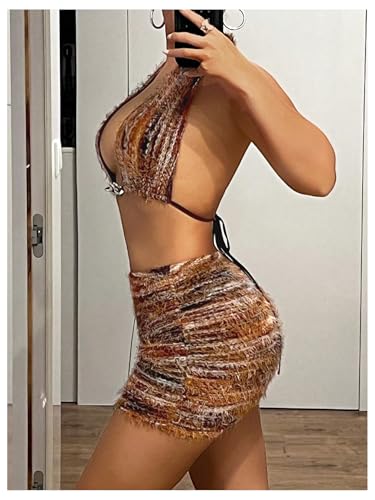 Women's Tie Dye Low Rise Mini Skirt Distressed Party Club Bodycon Skirts
