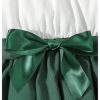 Toddler Girl's Lace Mock Neck Cap Sleeve Dress Belted A Line Flared Dresses