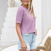 41e0xHhITSL.jpg Womens Cropped Cardigan Sweaters 2025 Summer Lightweight Short Sleeve Bolero Shrug Hollow Out Button Down Tops