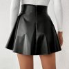 41fdJ-H2z1L.jpg Women's Faux PU Leather Skirt High Waisted A Line Skater Mini Skirts