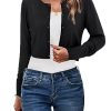 41iYwrDyd6L.jpg Newshows Cropped Cardigan Sweaters for Women 2025 Crew Neck Button Down Open Front Knit Bolero Shrugs