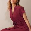 41iipvVXqML.jpg Womens Wear to Work Teacher Business Casual Dress Funeral Midi Dresses Button Down Office Clothes with Pockets
