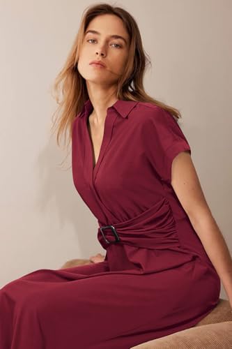 41iipvVXqML.jpg Womens Wear to Work Teacher Business Casual Dress Funeral Midi Dresses Button Down Office Clothes with Pockets