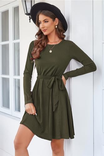 41ip9Y1Ca0L.jpg Women's Long Sleeve Fall Teacher Dresses 2025 Work Casual Knit Pockets Winter Sweater Dress Trendy