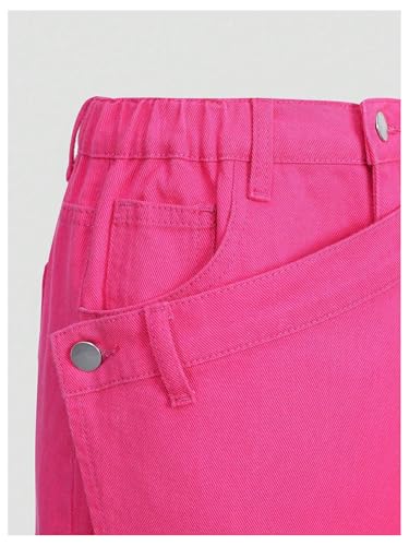 Girl's Wrap Denim Skorts High Waisted Asymmetrical Hem Skirt Shorts