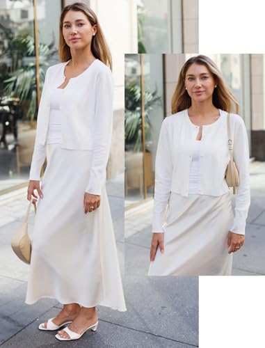 41jTMLdfXTL.jpg Newshows Cropped Cardigan Sweaters for Women 2025 Crew Neck Button Down Open Front Knit Bolero Shrugs