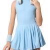 41k7fpgepTL.jpg Girl's Tennis Dress Sleeveless Pleated Workout Athletic Golf Dresses with Shorts Pockets