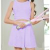 41kgO5-hYcL.jpg Girl's Workout Outfits Crisscross Crop Tank Top and Flare Skort Skirt Set