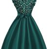 Girl's Flounce Sleeve Belted Gold Snowflake Party Swing A Line Dress