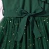41pAdt-UOrL.jpg Girl's V Neck Ruffle Sleeve A Line Dress High Waist Mesh Tulle Dress