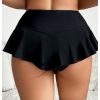 Women's Ruffle Hem Mini Swim Skirt Summer Low Rise Bikini Bottom