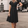 41qehg2rgfL.jpg Womens Wear to Work Teacher Business Casual Dress Funeral Midi Dresses Button Down Office Clothes with Pockets