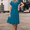 41rAEAh5rML.jpg Womens Wear to Work Teacher Business Casual Dress Funeral Midi Dresses Button Down Office Clothes with Pockets