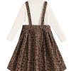 41t-q7wRxEL.jpg Girl's Leopard Print Corduroy Pinafore Dress Sleeveless Short Overall Dresses