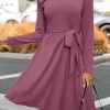 41v2Jn1Pg-L.jpg Women's Long Sleeve Fall Teacher Dresses 2025 Work Casual Knit Pockets Winter Sweater Dress Trendy