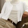 41vJKYxYBhL.jpg Newshows Cropped Cardigan Sweaters for Women 2025 Crew Neck Button Down Open Front Knit Bolero Shrugs
