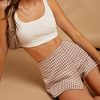 41vzT8UFcTL.jpg Women's Plaid High Waisted Asymmetrical Vintage Skirt Casual Shorts Skort