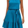 41wIDfJCML.jpg Womens 2025 Summer Dress Halter Wedding Guest Casual Beach Vacation Outfits Belted Sundresses with Pockets
